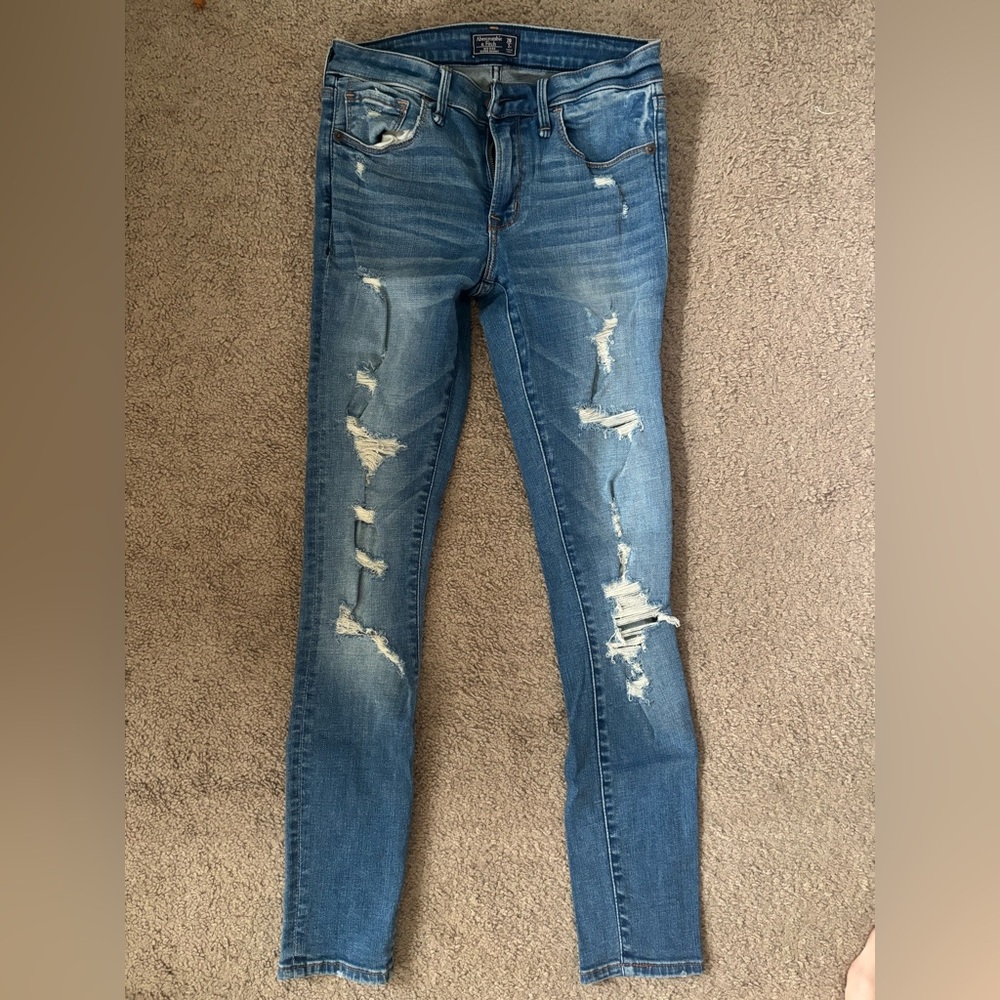 Distressed Blue Abercrombie jeans